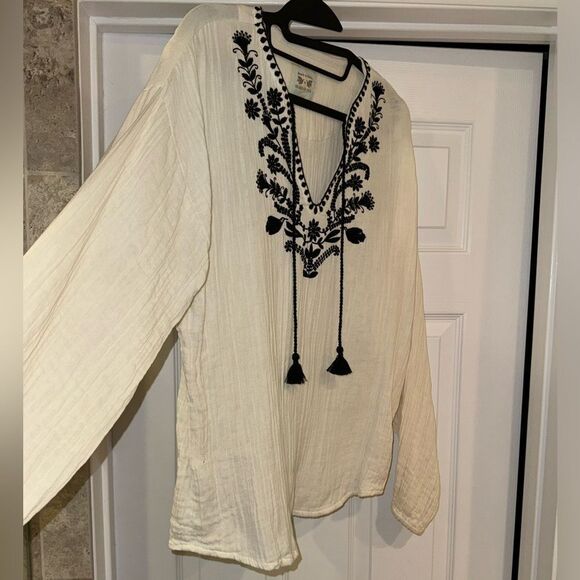 BEACH TO BISTRO JACINDA BLOUSE IN WHITE sz L - Picture 4 of 9